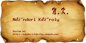 Nándori Károly névjegykártya