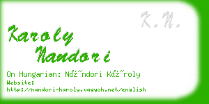 karoly nandori business card